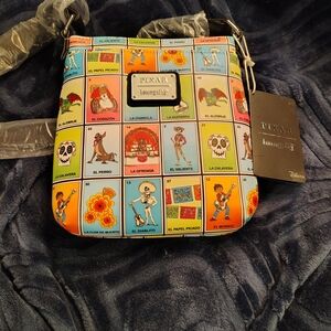 Loungefly Pixar Loteria Crossbody Bag - Blue and Orange